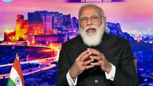 Prime Minister Narendra Modi addresses the 20th Shanghai Cooperation Organisation summit, via video conferencing, New Delhi, November 10, 2020(PTI) Prime Minister Narendra Modi addresses the 20th Shanghai Cooperation Organisation summit, via video conferencing, New Delhi, November 10, 2020(PTI)