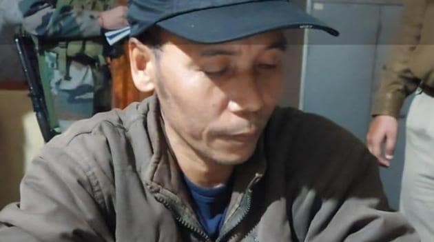 ULFA-I deputy commander-in-chief Drishti Rajkhowa following his surrender in Meghalaya on Wednesday.(HT photo) ULFA-I deputy commander-in-chief Drishti Rajkhowa following his surrender in Meghalaya on Wednesday.(HT photo)