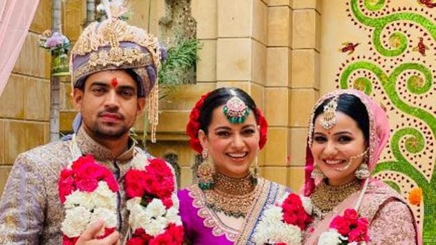 Kangana Ranaut shared fresh pictures after her brother Aksht’s wedding.