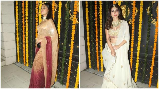 Mrunal Thakur and Mouni Roy decked up in their finest outfits. Mrunal Thakur and Mouni Roy decked up in their finest outfits.