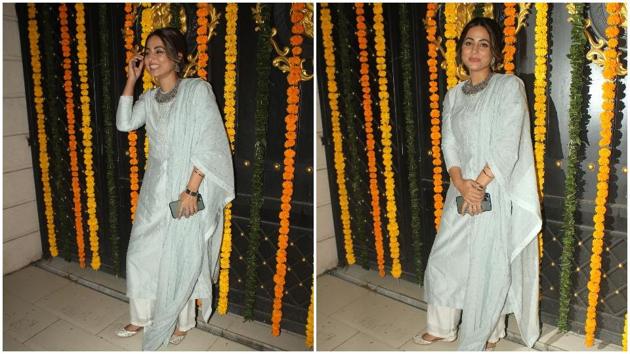 Hina Khan at the party. Hina Khan at the party.
