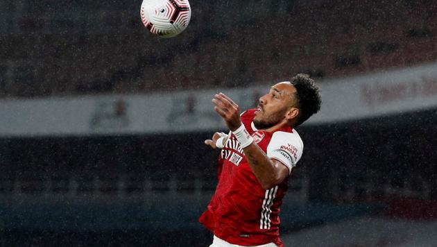 Arsenal's Pierre-Emerick Aubameyang in action.(Pool via REUTERS) Arsenal's Pierre-Emerick Aubameyang in action.(Pool via REUTERS)