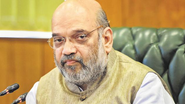 Clicking on Amit Shah’s Display Picture on his verified handle showed a blank page with the message: “Media not displayed. This image has been removed in response to a report from the copyright holder.”(PTI Photo)
