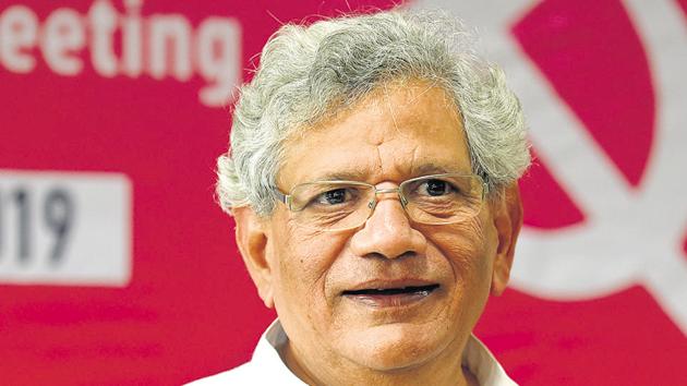 CPI(M) general secretary Sitaram Yechury said in a tweet that the latest announcement was a gimmick.(Amal KS/Hindustan Times photo)