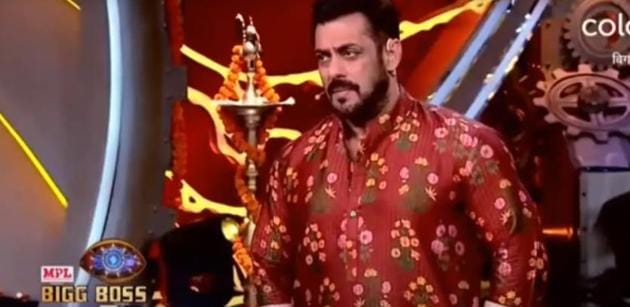 Bigg Boss 14; Salman Khan in traditional attire for Diwali special episode.