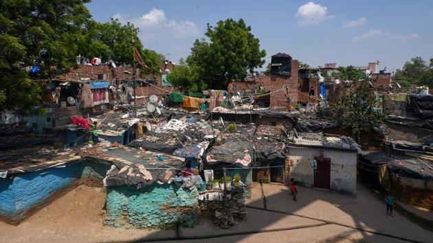 “The ‘Jahan Jhuggi Wahin Makaan’ policy is the flagship policy of Delhi government. We have to ensure construction of the EWS flats for the in-situ rehabilitation of people should be completed in its due timeline,” Kejriwal said.In this picture, an aerial view of Anna Nagar Camp in ITO, New Delhi. (Biplov Bhuyan/HT PHOTO) “The ‘Jahan Jhuggi Wahin Makaan’ policy is the flagship policy of Delhi government. We have to ensure construction of the EWS flats for the in-situ rehabilitation of people should be completed in its due timeline,” Kejriwal said.In this picture, an aerial view of Anna Nagar Camp in ITO, New Delhi. (Biplov Bhuyan/HT PHOTO)
