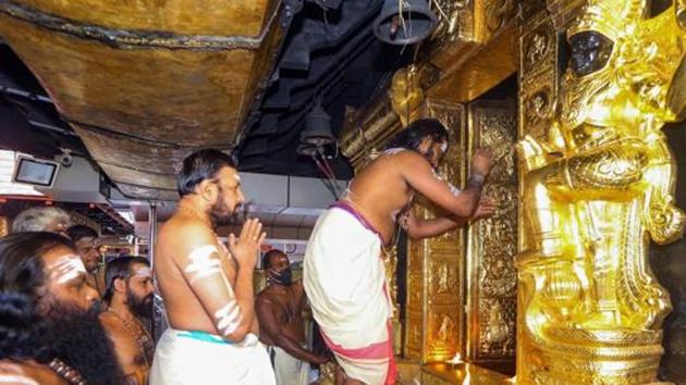 Covid-19 testing kiosks would be opened at Pampa and Nilakkal, the base camps, to help devotees to carry out the test before beginning the trekking.(PTI) Covid-19 testing kiosks would be opened at Pampa and Nilakkal, the base camps, to help devotees to carry out the test before beginning the trekking.(PTI)