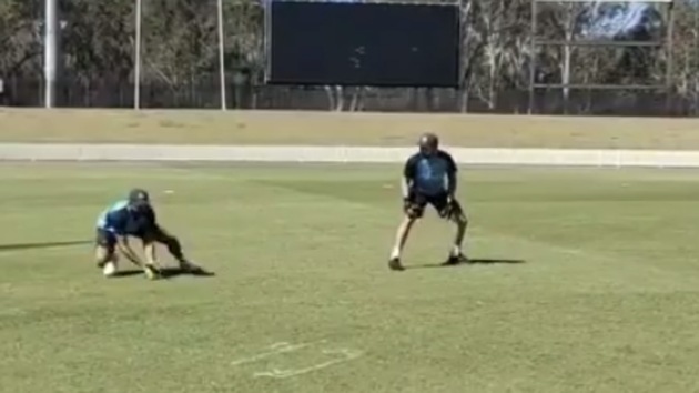 Indian fielders during their fielding drill in Sydney(Screengrab)