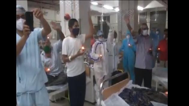 A doctor of Sir Sayajirao General Hospital said they celebrated Diwali following the social distancing norms(ANI)