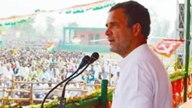 Congress leader Rahul Gandhi at an election rally during of Bihar Assembly elections in Madhepura, Bihar, India on Wednesday November 04, 2020. (Santosh Kumar/ Hindustan Times) Congress leader Rahul Gandhi at an election rally during of Bihar Assembly elections in Madhepura, Bihar, India on Wednesday November 04, 2020. (Santosh Kumar/ Hindustan Times)