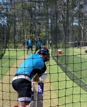 Indian spinner R Ashwin bowling to Ajinkya Rahane in nets (Instagram video grab)