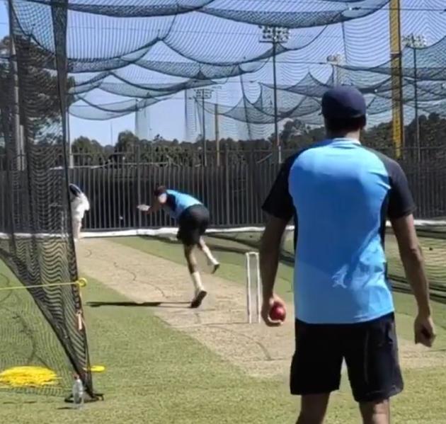 Indian pacer Mohammed Shami bowling in nets (Instagram video grab)