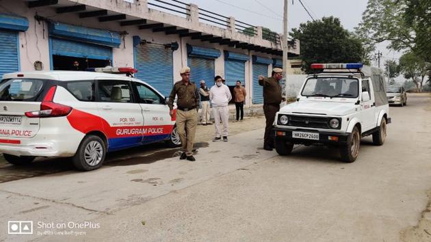 Police investigate the alleged assault in Gurugram. (HT photo) Police investigate the alleged assault in Gurugram. (HT photo)
