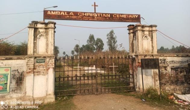 The Christian Cemetery in Ambala Cantonment.(HT Photo)