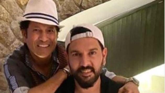 Former Indian cricketers Sachin Tendulkar and Yuvraj Singh(Twitter) Former Indian cricketers Sachin Tendulkar and Yuvraj Singh(Twitter)
