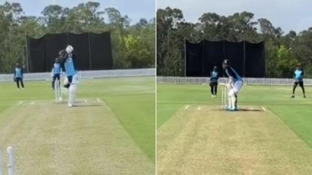 Captain Virat Kohli (L) and KL Rahul (R) at India’s practice session in Australia(Twitter)
