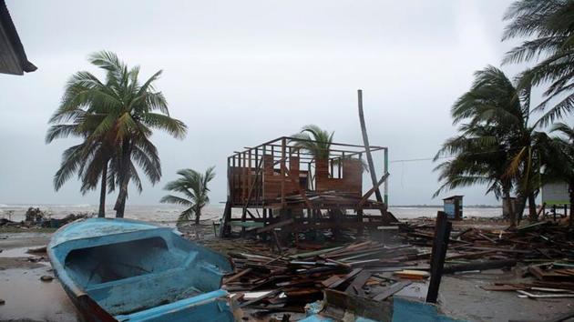 A damaged boat is seen on sand as Hurricane Iota approaches Puerto Cabezas, Nicaragua (REUTERS) A damaged boat is seen on sand as Hurricane Iota approaches Puerto Cabezas, Nicaragua (REUTERS)