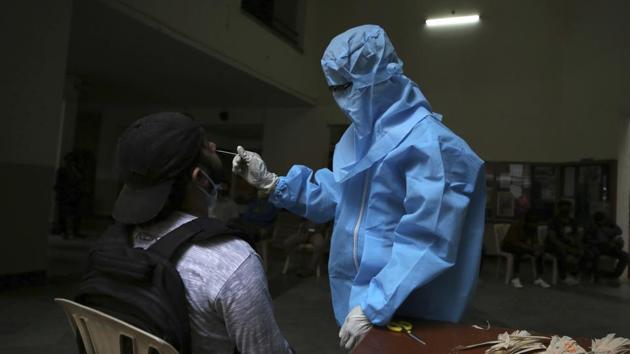The tests can be repeated periodically depending on the requirement and positivity rate.(AP Photo) The tests can be repeated periodically depending on the requirement and positivity rate.(AP Photo)
