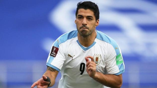 Uruguay's Luis Suarez celebrates. (REUTERS)