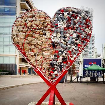 A heart-shaped artwork by Lebanese artist, Hayat Nazer. (Instagram)