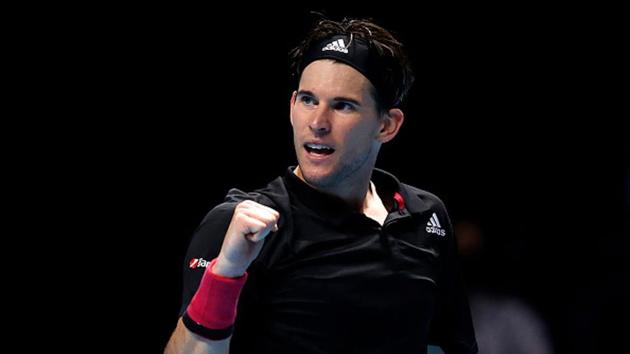 Dominic Thiem won the first set after coming from 5-2 down in the tiebreaker, saving two set points in the process.(Getty Images) Dominic Thiem won the first set after coming from 5-2 down in the tiebreaker, saving two set points in the process.(Getty Images)