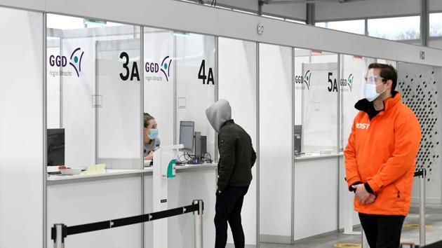 A person arrives to get tested on the coronavirus disease at the XL test facility, in Utrecht, Netherlands. (REUTERS) A person arrives to get tested on the coronavirus disease at the XL test facility, in Utrecht, Netherlands. (REUTERS)
