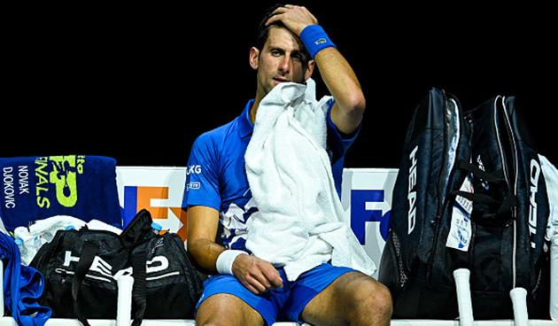 Novak Djokovic reacts after losing to Daniil Medvedev. (Getty Images) Novak Djokovic reacts after losing to Daniil Medvedev. (Getty Images)