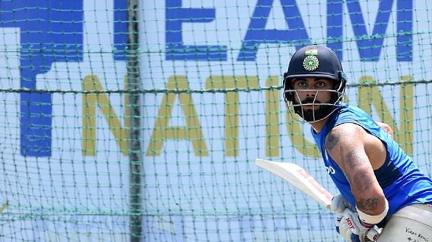 Virat Kohli in the nets.(Getty Images) Virat Kohli in the nets.(Getty Images)