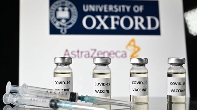 An illustration shows vials with Covid-19 vaccine stickers, with the logo of the University of Oxford and its partner British pharmaceutical company AstraZeneca, on November 17.(AFP) An illustration shows vials with Covid-19 vaccine stickers, with the logo of the University of Oxford and its partner British pharmaceutical company AstraZeneca, on November 17.(AFP)