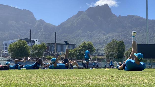 South Africa players during their training on Thursday