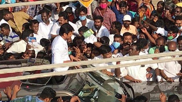 Udhayanidhi launched the campaign in Thirukkuvalai (in Nagapattinam) -- the birthplace of DMK patriarch and former chief minister M Karunanidhi.(TWITTER.)