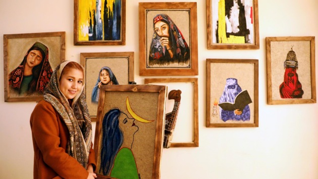 Panahi, 21, set up the Namad Gallery at the height of the coronavirus pandemic in September.(Reuters) Panahi, 21, set up the Namad Gallery at the height of the coronavirus pandemic in September.(Reuters)