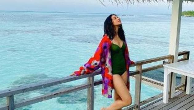 Rakul Preet Singh poses for a photograph in the Maldives.