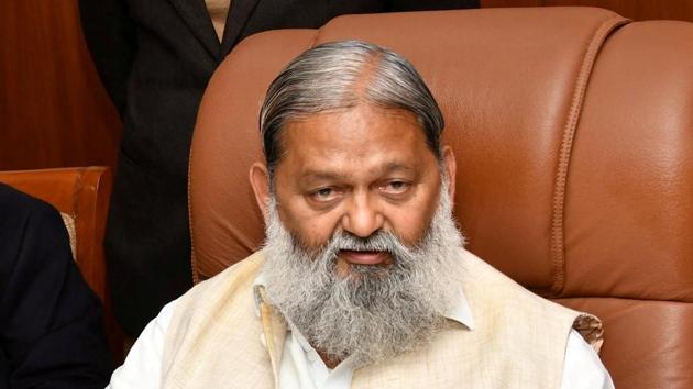 Anil Vij, Haryana health minister (HT Photo) Anil Vij, Haryana health minister (HT Photo)