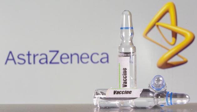 A test tube labelled with the vaccine is seen in front of AstraZeneca logo in this illustration.(Reuters File Photo) A test tube labelled with the vaccine is seen in front of AstraZeneca logo in this illustration.(Reuters File Photo)