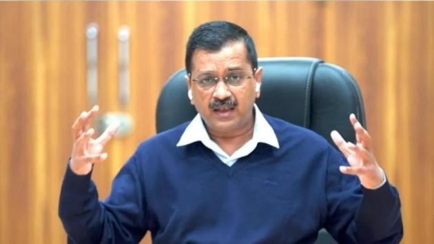 Kejriwal was participating in the 18th edition of the Hindustan Times Leadership Summit (HTLS) in conversation with HT’s Executive Editor Kunal Pradhan on Friday.(HT PHOTO.)