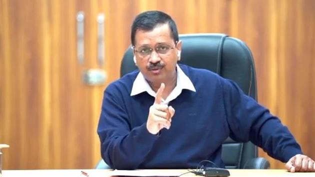 Arvind Kejriwal, chief minister of Delhi, in conversation with Kunal Pradhan, Executive Editor, Hindustan Times, during the 18th edition of Hindustan Times Leadership Summit (HTLS), in New Delhi.(HT Photo)