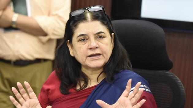 BJP MP Maneka Gandhi seen addressing media persons in New Delhi in this file picture from 2016.(Sonu Mehta/ Hindustan Times File Photo) BJP MP Maneka Gandhi seen addressing media persons in New Delhi in this file picture from 2016.(Sonu Mehta/ Hindustan Times File Photo)