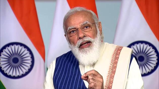 Prime Minister Narendra Modi hold a review meeting on Friday with Union home minister Amit Shah, National Security Advisor (NSA) Ajit Doval, Foreign Secretary Harsh Vardhan Shringla.(ANI)