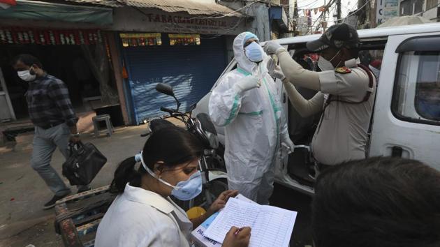 The city has been recording fewer than the highest – 8,593 – cases for eight days in a row, three of which are attributable to lower testing during festivals.(AP Photo) The city has been recording fewer than the highest – 8,593 – cases for eight days in a row, three of which are attributable to lower testing during festivals.(AP Photo)
