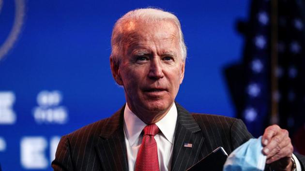 US President-elect Joe Biden concludes his remarks to reporters following an online meeting with members of the National Governors Association (NGA) executive committee in Wilmington, Delaware, US on November 19, 2020.(Reuters File Photo)