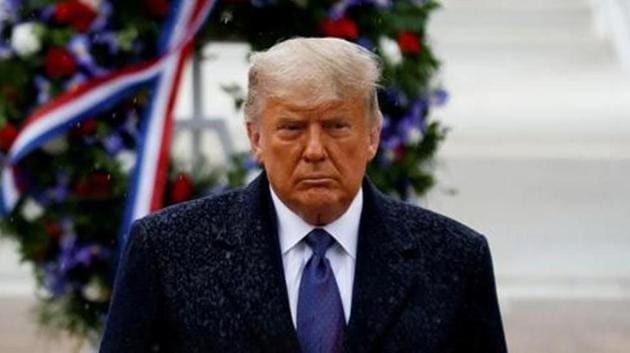 After delivering his remarks to the summit, US President Donald Trump left the White House shortly afterward for his Virginia golf club.(REUTERS) After delivering his remarks to the summit, US President Donald Trump left the White House shortly afterward for his Virginia golf club.(REUTERS)