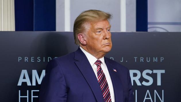 President Donald Trump listens during a news conference in the briefing room at the White House in Washington. (AP) President Donald Trump listens during a news conference in the briefing room at the White House in Washington. (AP)