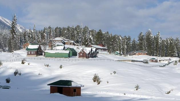 A view of snow-capped Gulmarg on November 19. On November 20, Gulmarg recorded a minimum temperature of -7 degrees Celsius, 5.5 degrees below normal. In Palampur (Himachal Pradesh), the minimum temperature was 3 degrees Celsius, 6.4 degrees below normal, HT reported. (ANI)