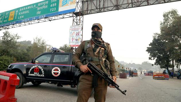 File photo: A security personnel stands guard in Jammu. (ANI) File photo: A security personnel stands guard in Jammu. (ANI)