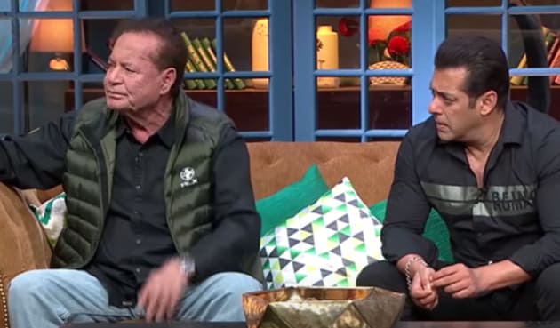 Salim Khan and Salman Khan on The Kapil Sharma Show.