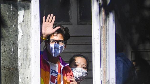 Comedian Bharti Singh and her husband Harsh Limbachiya being produced at Killa Court by Narcotics Control Bureau officers, in Mumbai on Sunday. (PTI) Comedian Bharti Singh and her husband Harsh Limbachiya being produced at Killa Court by Narcotics Control Bureau officers, in Mumbai on Sunday. (PTI)