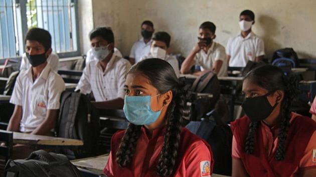 Amidst fears of a second wave of Covid-19 spreading across different parts of the country, the Andhra Pradesh government has decided to go slow on reopening of schools for primary and upper primary sections in the state. (Photo by Ravindra Joshi/HT Photo) Amidst fears of a second wave of Covid-19 spreading across different parts of the country, the Andhra Pradesh government has decided to go slow on reopening of schools for primary and upper primary sections in the state. (Photo by Ravindra Joshi/HT Photo)