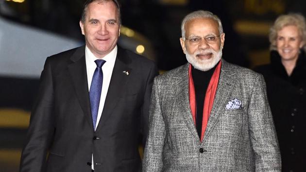 India's Prime Minister Narendra Modi andSwedish Prime Minister Stefan Lofven.(Reuters file photo for representation)
