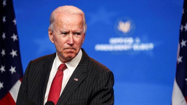 US President-elect Joe Biden speaks to reporters following an online meeting with members of the National Governors Association (NGA) executive committee in Wilmington, Delaware, US. (Reuters) US President-elect Joe Biden speaks to reporters following an online meeting with members of the National Governors Association (NGA) executive committee in Wilmington, Delaware, US. (Reuters)